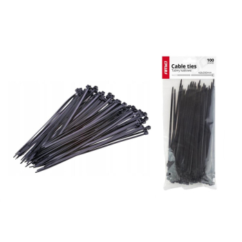 Taśmy opaski zaciskowe kablowe czarne 3,6x150mm - -146196