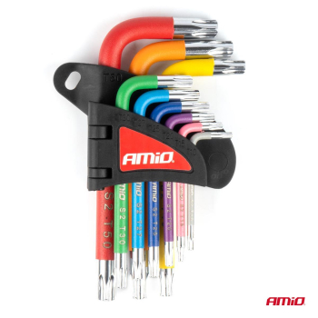 Klucze TORX krótkie zestaw 9 szt. S2 AMIO-04300-147622