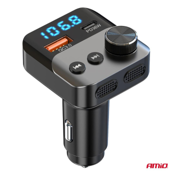 Transmiter samochodowy FM 1×USB-A 1×USB-C 12V 24V -147897