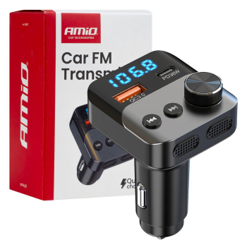 Transmiter samochodowy FM 1×USB-A 1×USB-C 12V 24V -147904