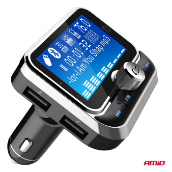 Transmiter samochodowy FM z pilotem 2×USB-A 12V 24-148623
