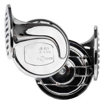 Klakson sygnał dźwiękowy chrom 12V 2 sztuki CHR-01-148713