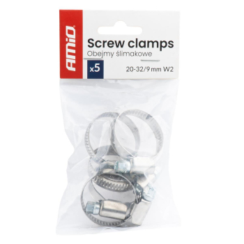 Obejma ślimakowa 5 szt. 20–32 mm/9 mm W2 AMIO-0458-148720