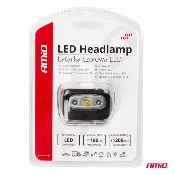 Latarka czołowa LED 3W akumulator 1200mA 180Flux I-148859
