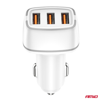 Ładowarka samochodowa 2x USB-A + USB-C 32W AMIO-03-149208
