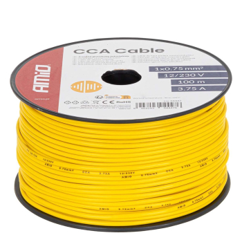 Przewód jednożyłowy żółty CCA 1x0.75mm2 100m 3.75A-150480