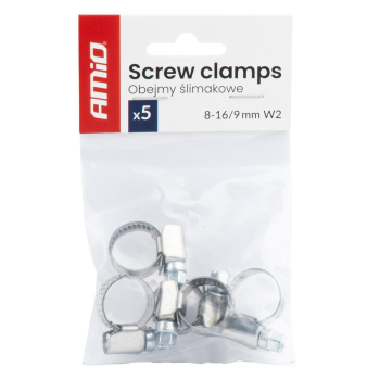 Obejma ślimakowa 5 szt. 8–16 mm /9 mm W2 AMIO-0458-150506