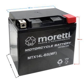 Akumulator Moretti AGM (Gel) MTX14L-BS-153978