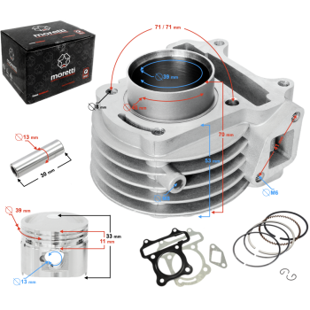Cylinder do skutera 50cc 139QMB 4T, z wylotem na c-153985