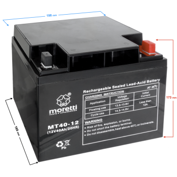 Akumulator Moretti UPS MT40-12-154408