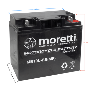 Akumulator Moretti AGM (Gel) MB19L-BS-154814