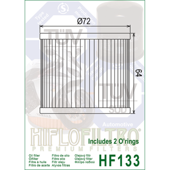 FILTR OLEJU HIFLO HF133 SUZUKI GS/GSX (PAPIEROWY +-163171