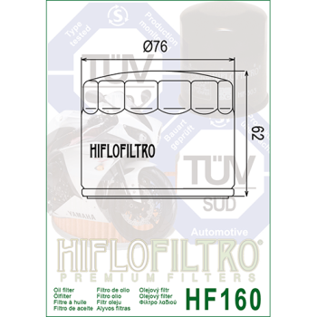 FILTR OLEJU HIFLO HF160 BMW K1200/1300, S1000RR, F-163704