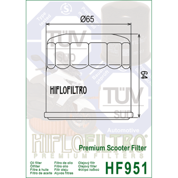 FILTR OLEJU HIFLO HF951 HONDA FSC 400/600 SILVER W-164283