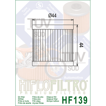 FILTR OLEJU HIFLO HF139 DRZ 400/ LTZ 400/LTR450-165458