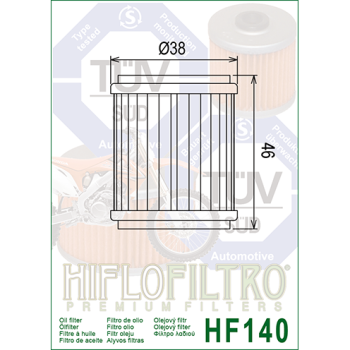 FILTR OLEJU HIFLO HF140 YAMAHA YZF 250 '09-'20, MT-165588