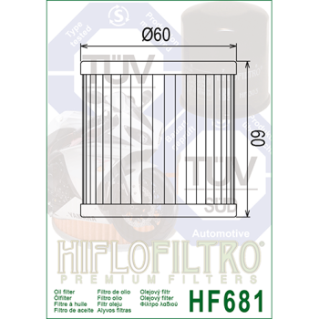FILTR OLEJU HIFLO HF681 HYOSUNG 650/700`05-11-166537