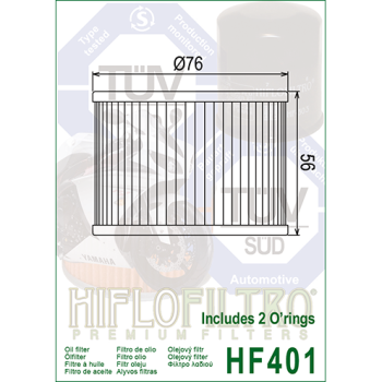 FILTR OLEJU HIFLO HF401 HONDA/ KAWASAKI/ YAMAHA-168360