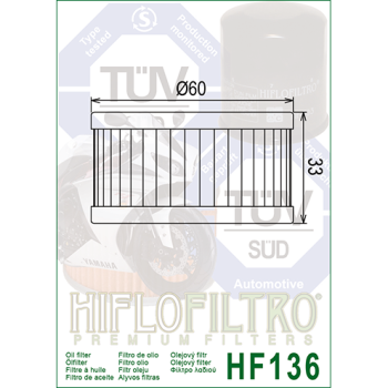 FILTR OLEJU HIFLO HF136 BETAMOTOR, SUZUKI DR 350/ -168390