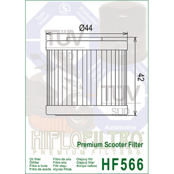 FILTR OLEJU HIFLO HF566 KYMCO 125/150/200/300 SKUT-168743