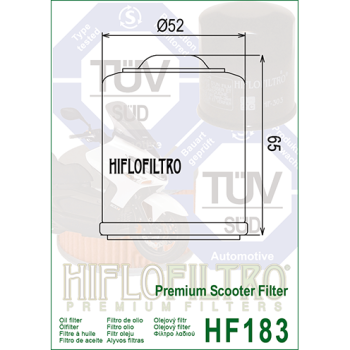 FILTR OLEJU HIFLO HF183 APRILIA/ PIAGGIO/ DERBI-170027