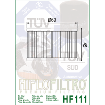 FILTR OLEJU HIFLO HF111 HONDA CX 500/ TRX 400-680-170824