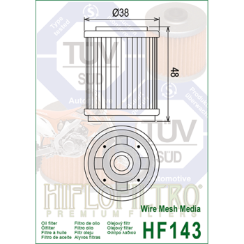 FILTR OLEJU HIFLO HF143 XT 125/225/250/350-170887