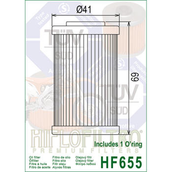 FILTR OLEJU HIFLO HF655 SXF/EXCF 250 '06-'12, EXC4-170906