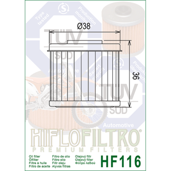 FILTR OLEJU HIFLO HF116 HONDA CRF 250/450 (02-24),-170919