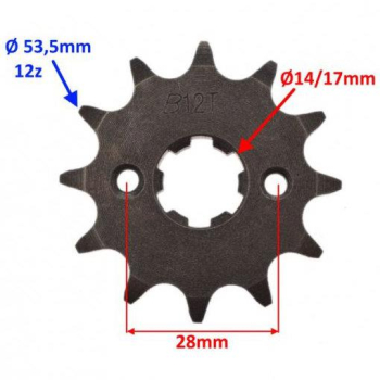 ZĘBATKA PRZÓD ZDAWCZA 12z 428 ENDURO PY DERBI +ZAB-1726