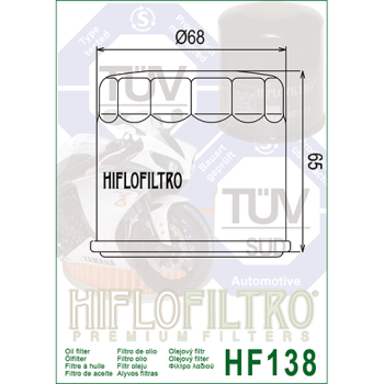 FILTR OLEJU HIFLO HF138C GSX/GSXR/SV/TL/VZ/VS/DL-175776