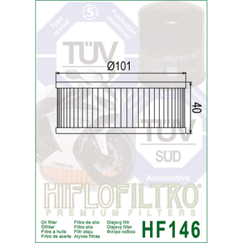 FILTR OLEJU HIFLO HF146 V-MAX 1200, XS 750/850/110-175778
