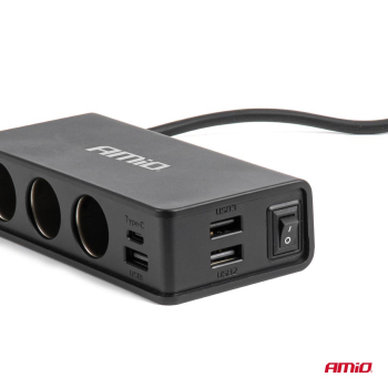 Rozdzielacz gniazda zapalniczki z ładowarką 3xUSB--183604