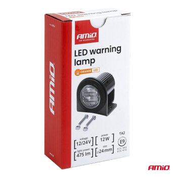 Lampa ostrzegawcza okrągła pomarańczowa LED R65 12-183632