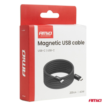 Kabel USB magnetyczny USB-C 60W 200cm AMIO-04841-183647