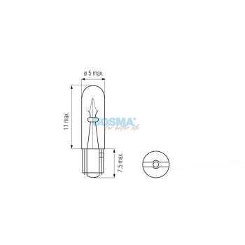 Żarówka BOSMA 12V 1,2W T05 GREEN (4414) 10 szt.-18683