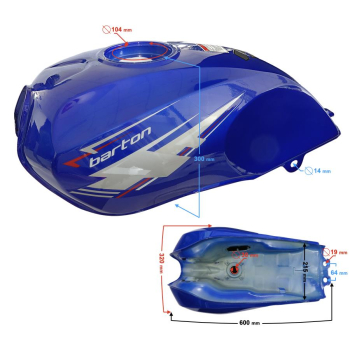 Zbiornik paliwa niebieski do motoroweru Fighter 2