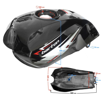 Zbiornik paliwa czarny do motoroweru Fighter 2 / E