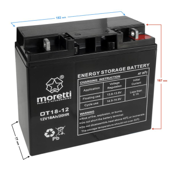 Akumulator Moretti (Gel) OT 12V/18AH do kosiarki-19390