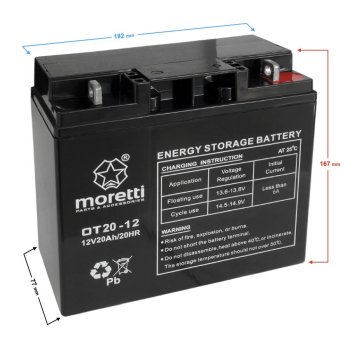Akumulator Moretti (Gel) OT 12V/20 AH do kosiarki-19396