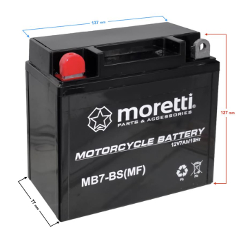 Akumulator Moretti 12V AGM (Gel) MB7-BS /12N7-3A-19398