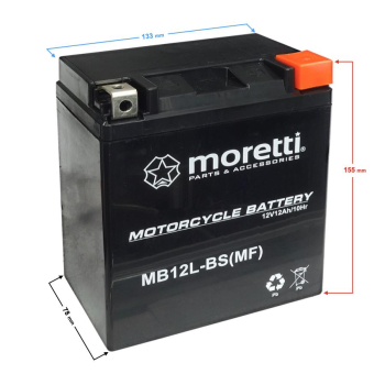 Akumulator Moretti AGM (Gel) MB12L-BS-19421