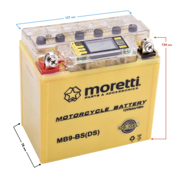 Akumulator Moretti 12V AGM (I-Gel) MB9-BS ze wskaź-19483