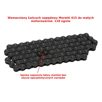Łańcuch napędu 415H-118 (bez o-ring) do motoroweru-2045