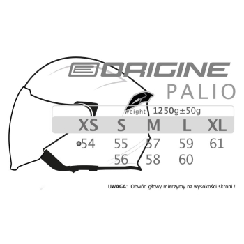 Kask ORIGINE PALIO 2.0 SOLID white gloss L-22895