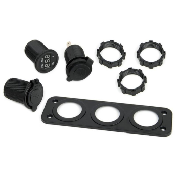 Gniazdo zapalniczki 12v USB woltomierz Czerwony wy-31893