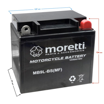 Akumulator Moretti 12V AGM (Gel) MB9L-BS / 12N9-3B