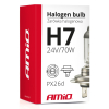 Żarówka halogenowa H7 24V 70W filtr UV (E8) AMIO-0-43352