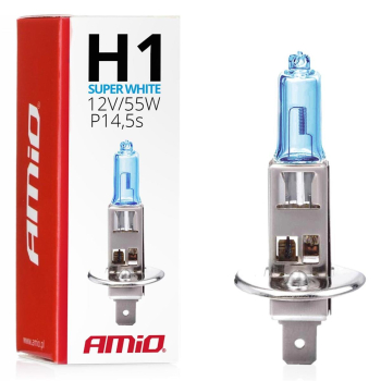Żarówka halogenowa H1 12V 55W Super White AMIO-014