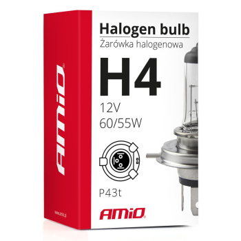 Żarówka halogenowa H4 12V 60/55W filtr UV (E8) AMI-43364